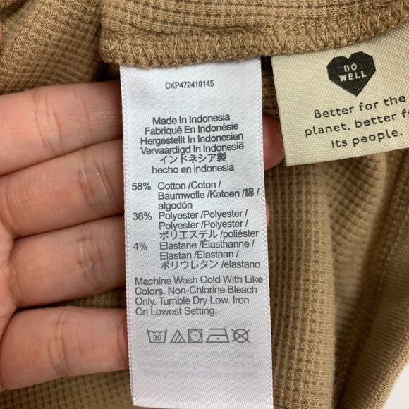 Madewell Crewneck Crop Tank Womens XL Extra Large Seed Khaki Waffle Knit Fitted - Picture 11 of 15